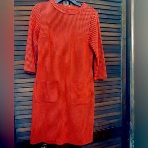 Boden Red and Blue Sheath Dress, Size 6 R